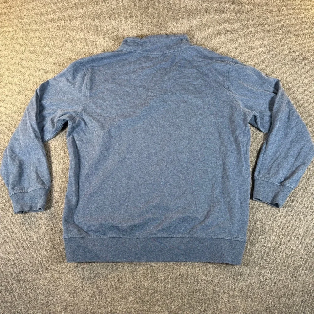 The Black Dog Tavern Co Mens Medium Blue Snap Mock Neck Pullover Sweater 3828